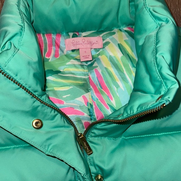 Lilly Pulitzer Teal Puffer Vest - Picture 2 of 7